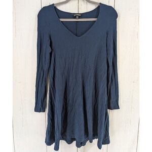 Express‎ Size Small Blue Casual 3/4 Flowy Womens V Neck Dress